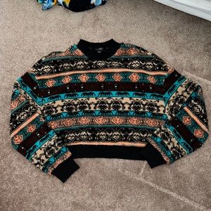 Size medium, fuzzy cropped sweater. From Cider